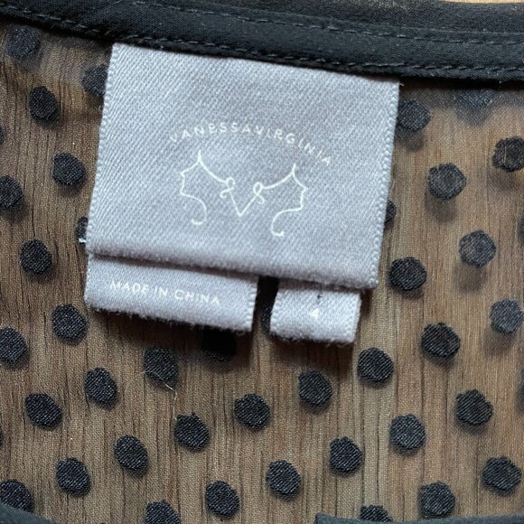 Anthropologie Vanessa Virginia Black Sheer Blouse - Picture 9 of 10